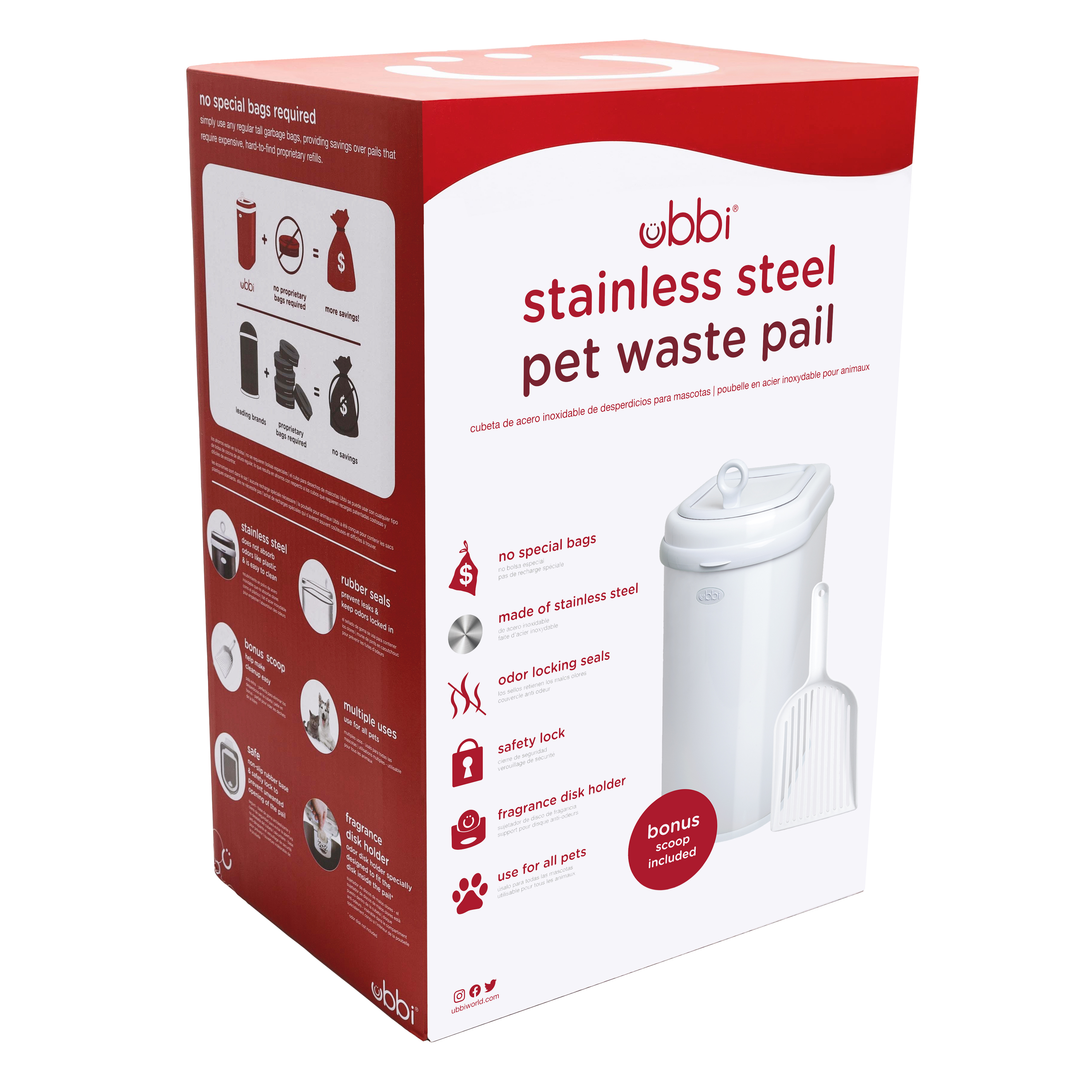 Pet Waste Pail White - 7