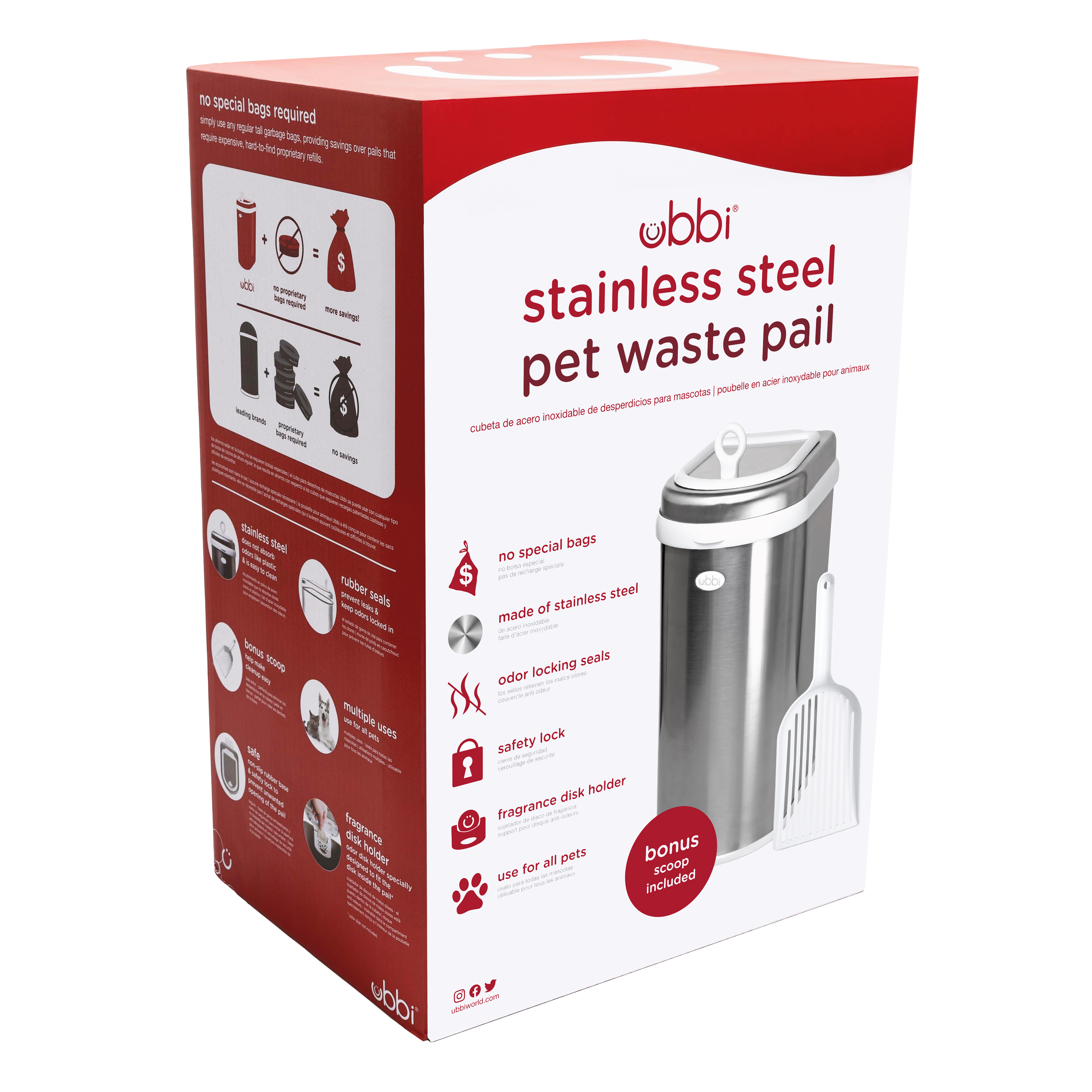 Pet Waste Pail Chrome - 6