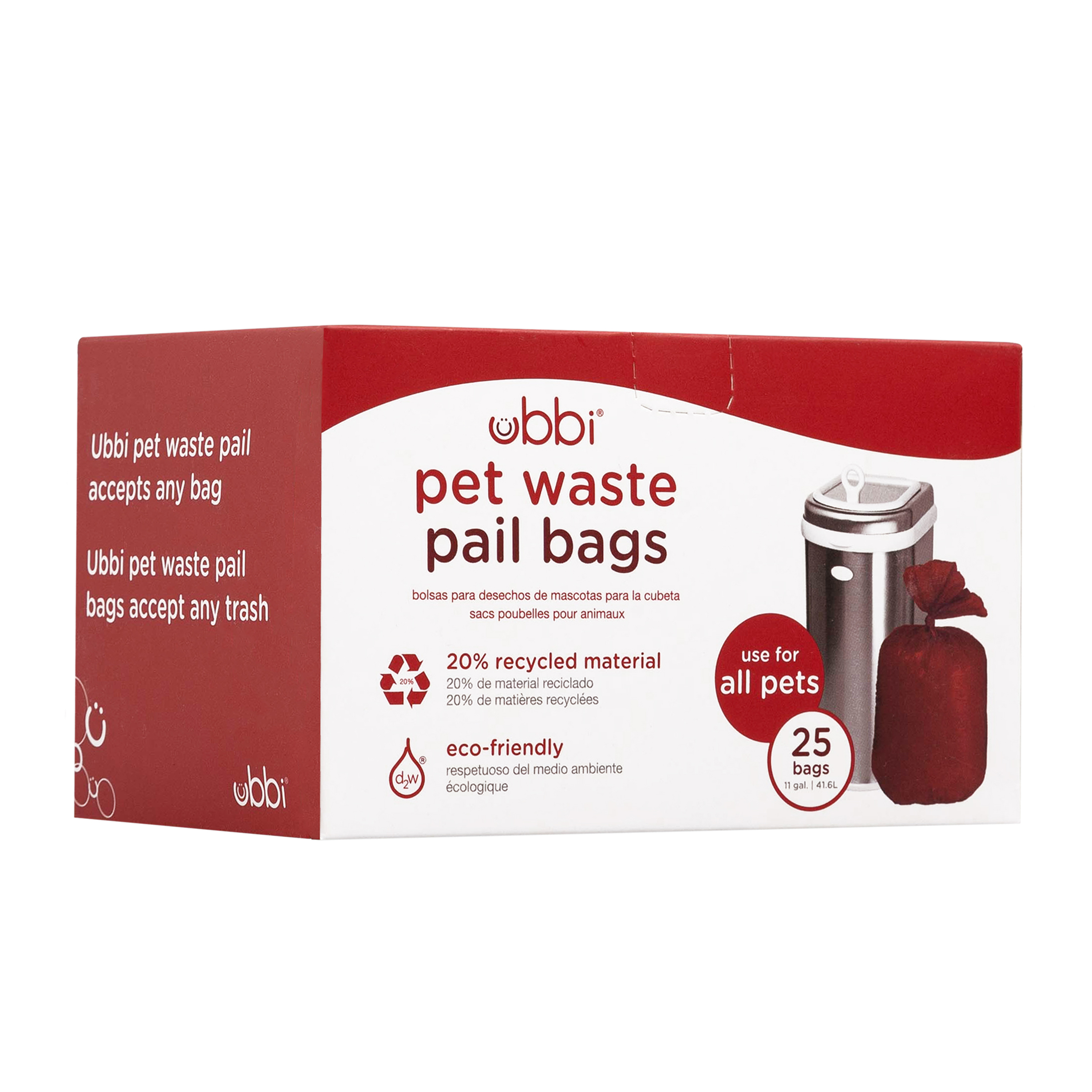Pet Waste Pail Bags - 25 Count Red