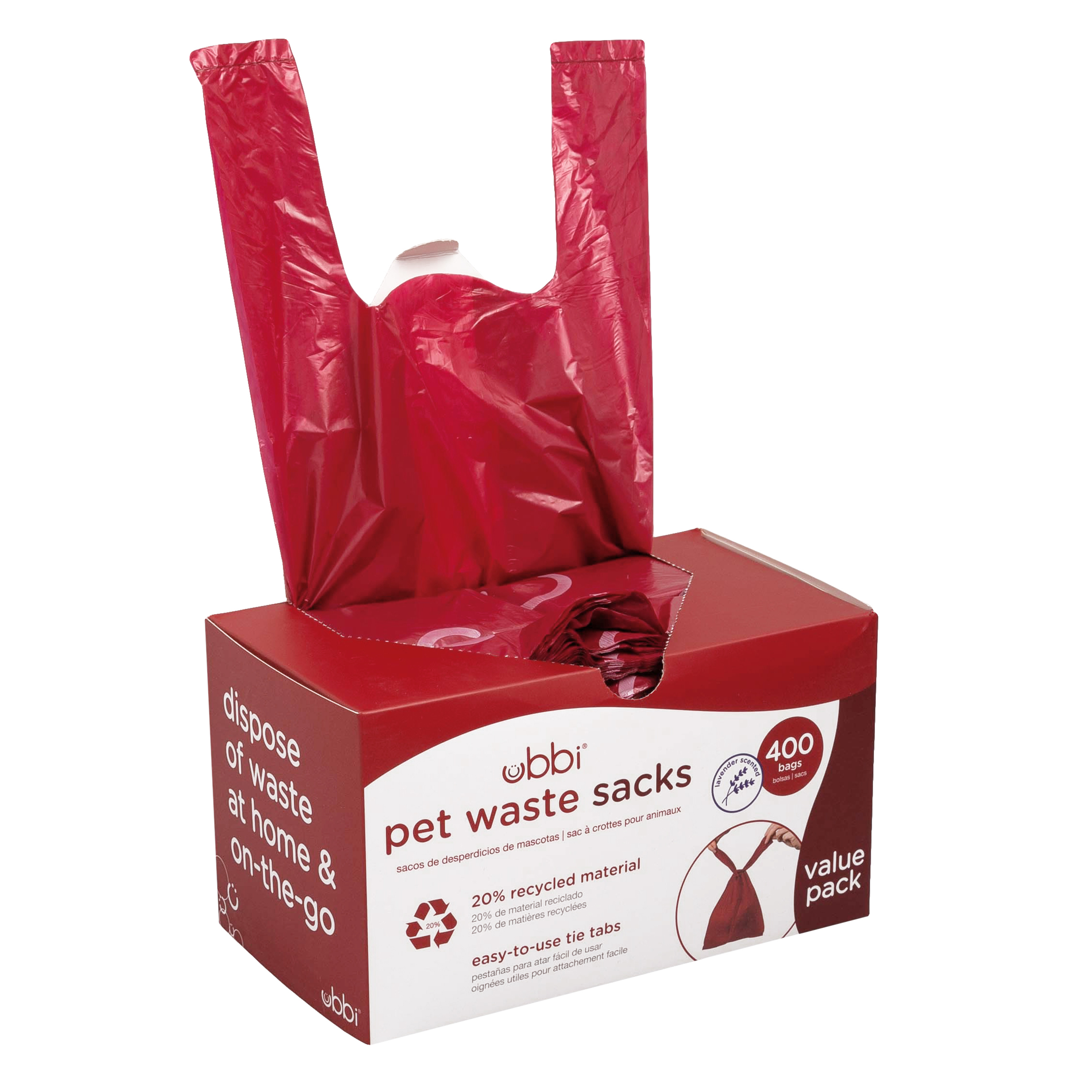 Pet Waste Sacks - 400 Count Red