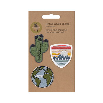 Lässig Textile Woven Sticker Stick on Worldwide