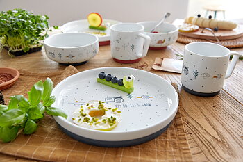 Lässig Dish Set Porcelain/Silicone Garden Explorer Tractor