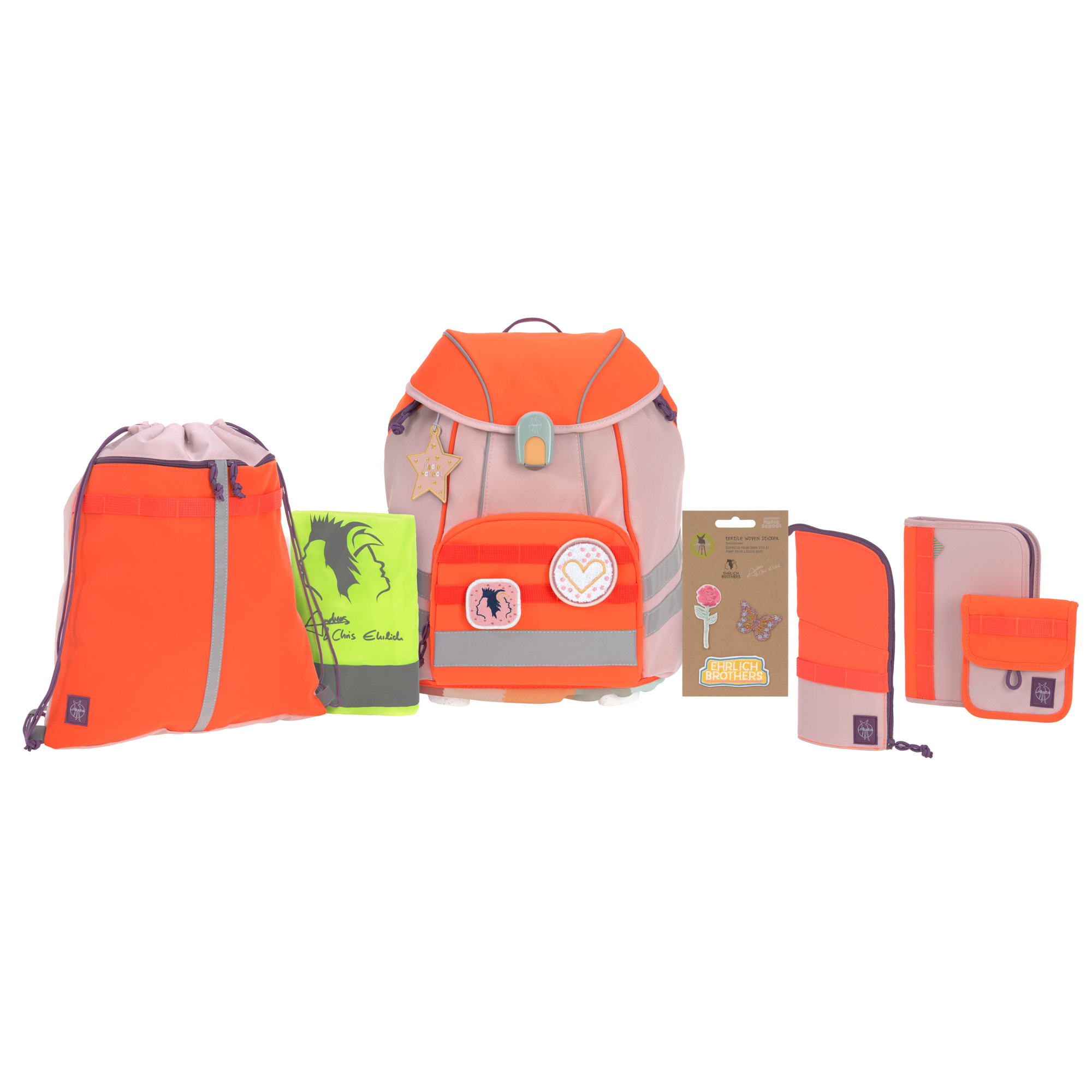 Lässig School Set Flexy Unique Beginner rose/neon-orange Ehrlich Brothers