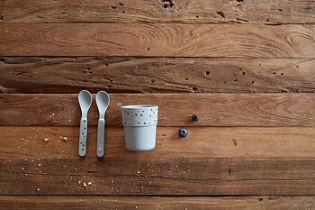 Lässig Spoon Set PP/Cellulose Tiny Farmer Sheep/Goose Blue