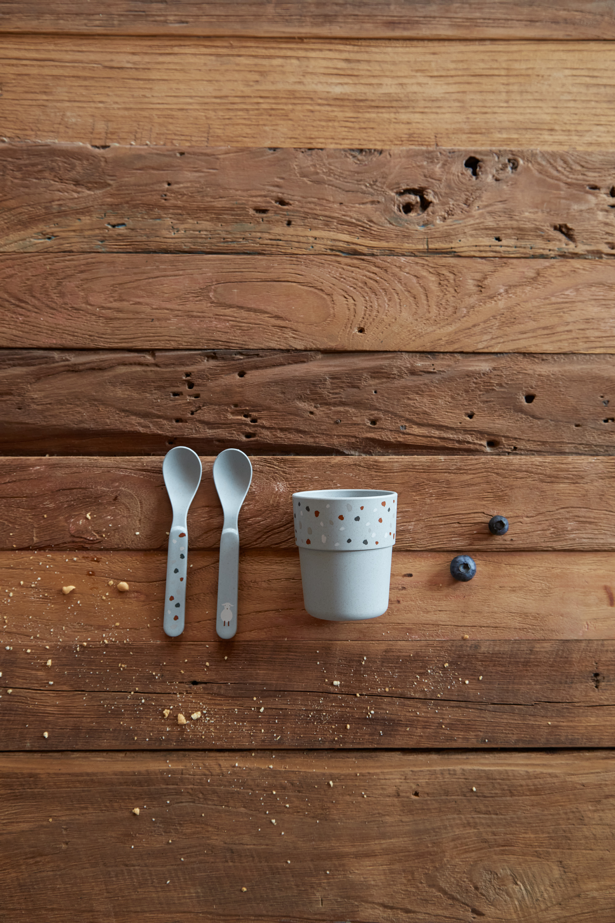 Lässig Spoon Set PP/Cellulose Tiny Farmer Sheep/Goose Blue - 5