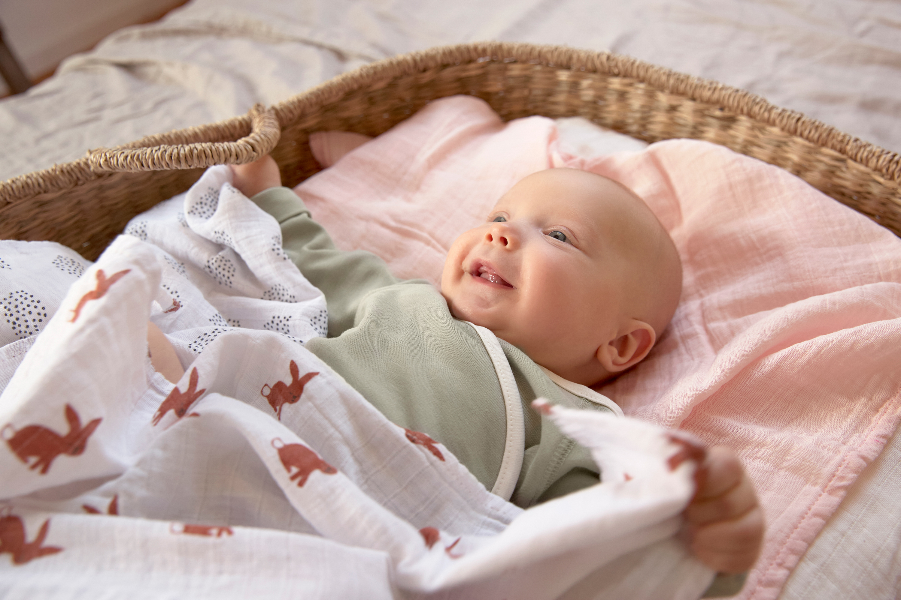 Lässig Swaddle & Burp Blanket M - Little Forest Rabbit - 16