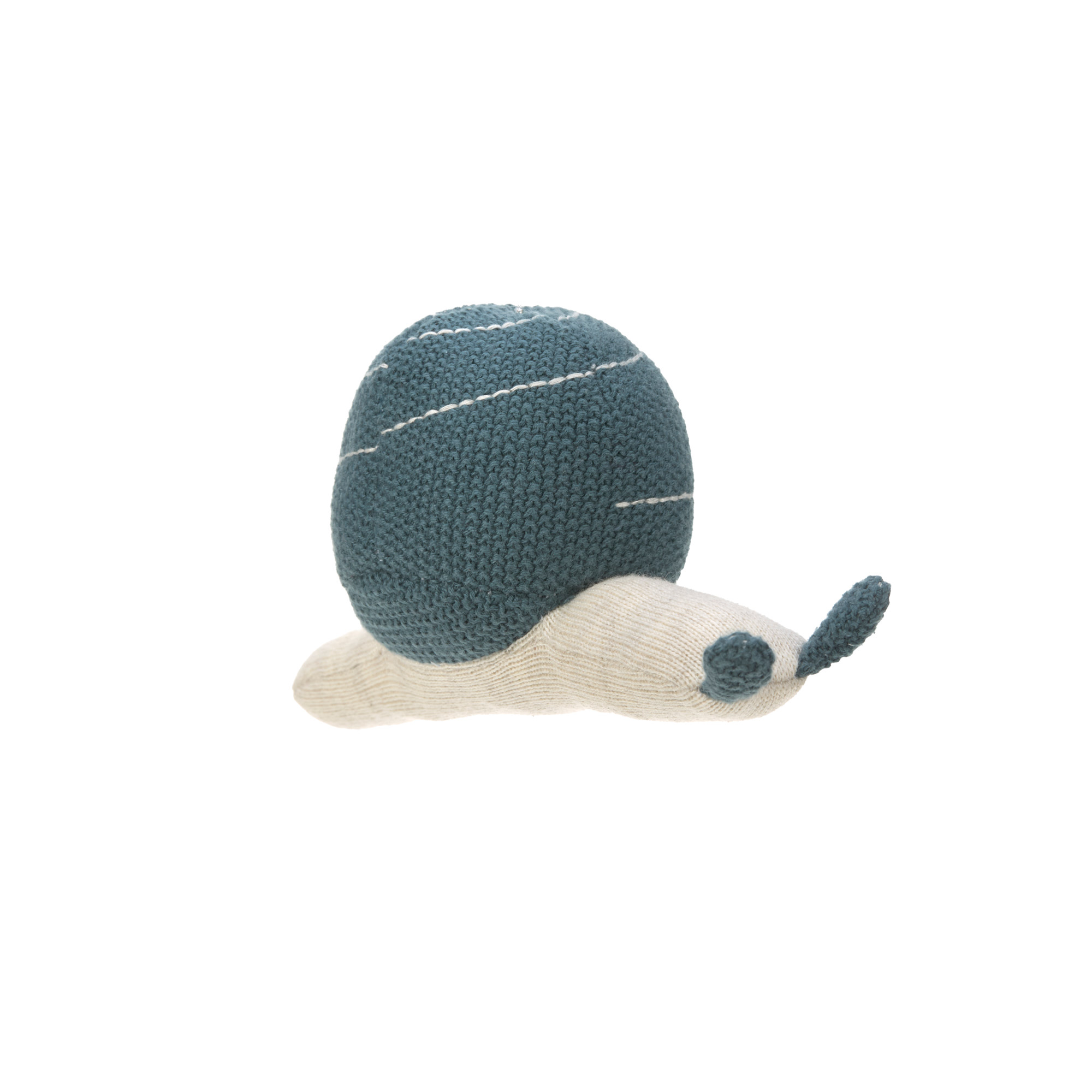 Lässig Knitted Toy with rattle Garden Explorer Snail Blue - 3