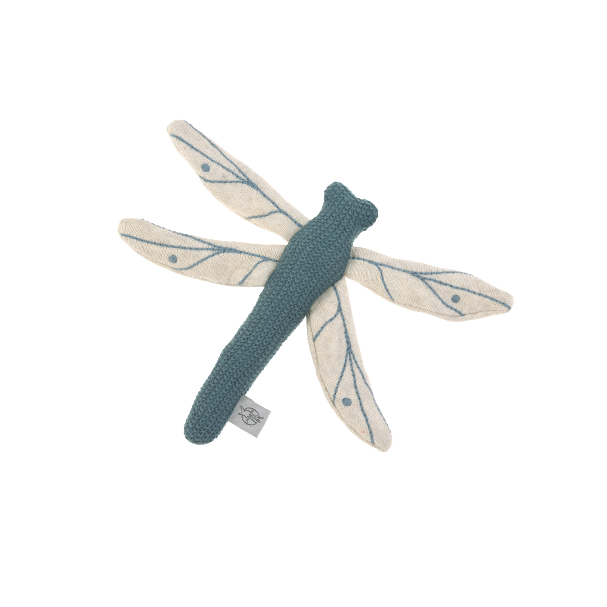 Lässig Knitted Toy with rattle/crackle Garden Explorer Dragon-Fly Blue