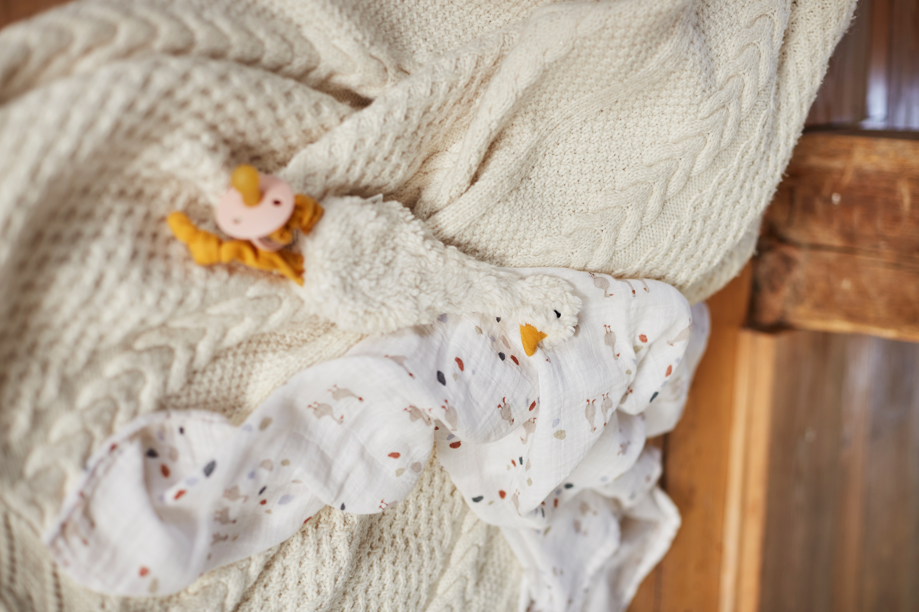Lässig Knitted Baby Comforter GOTS Tiny Farmer Goose - 5