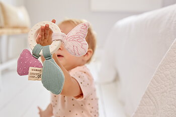Lässig Teether "Ring" Natural Rubber Butterfly