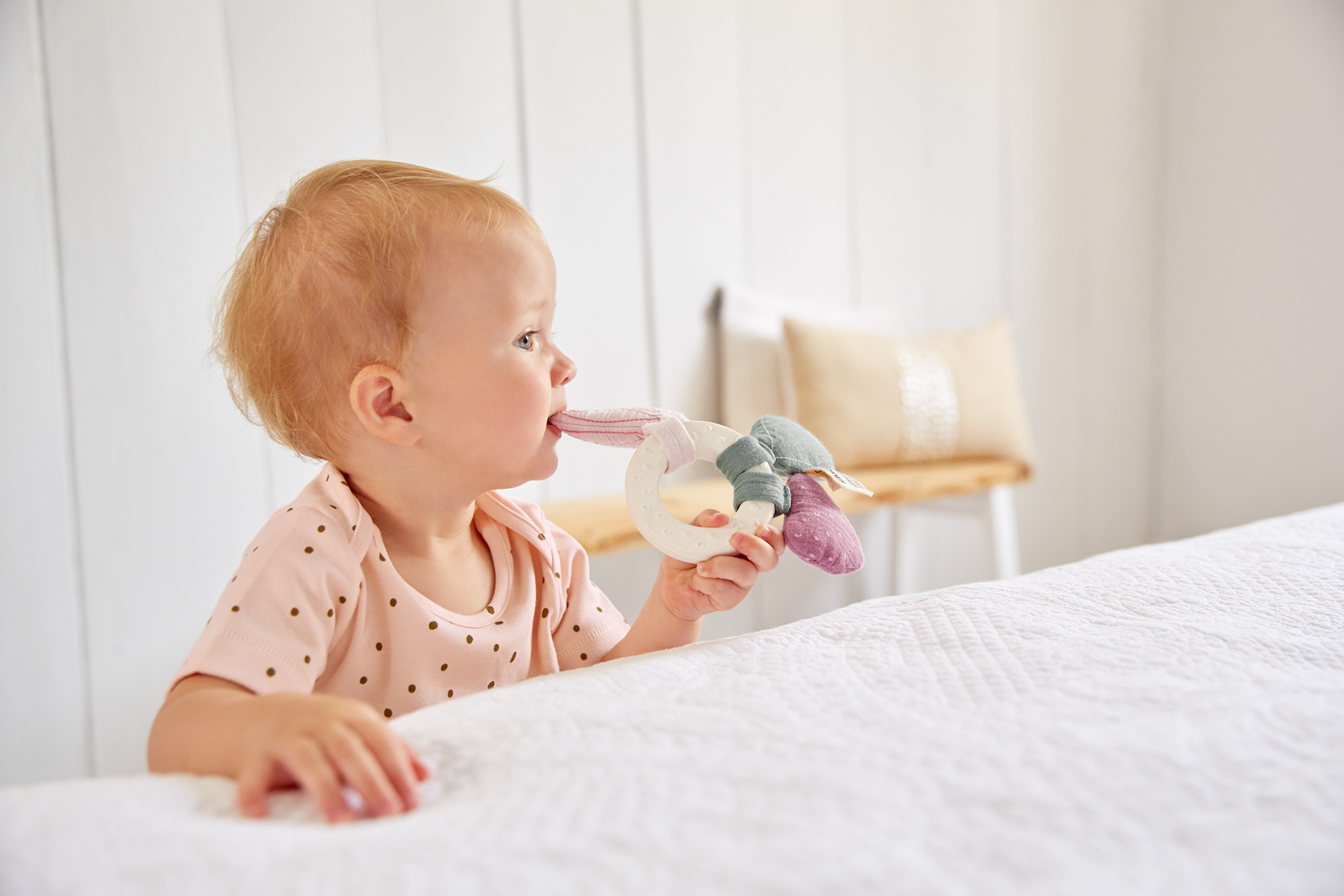 Lässig Teether "Ring" Natural Rubber Butterfly - 16