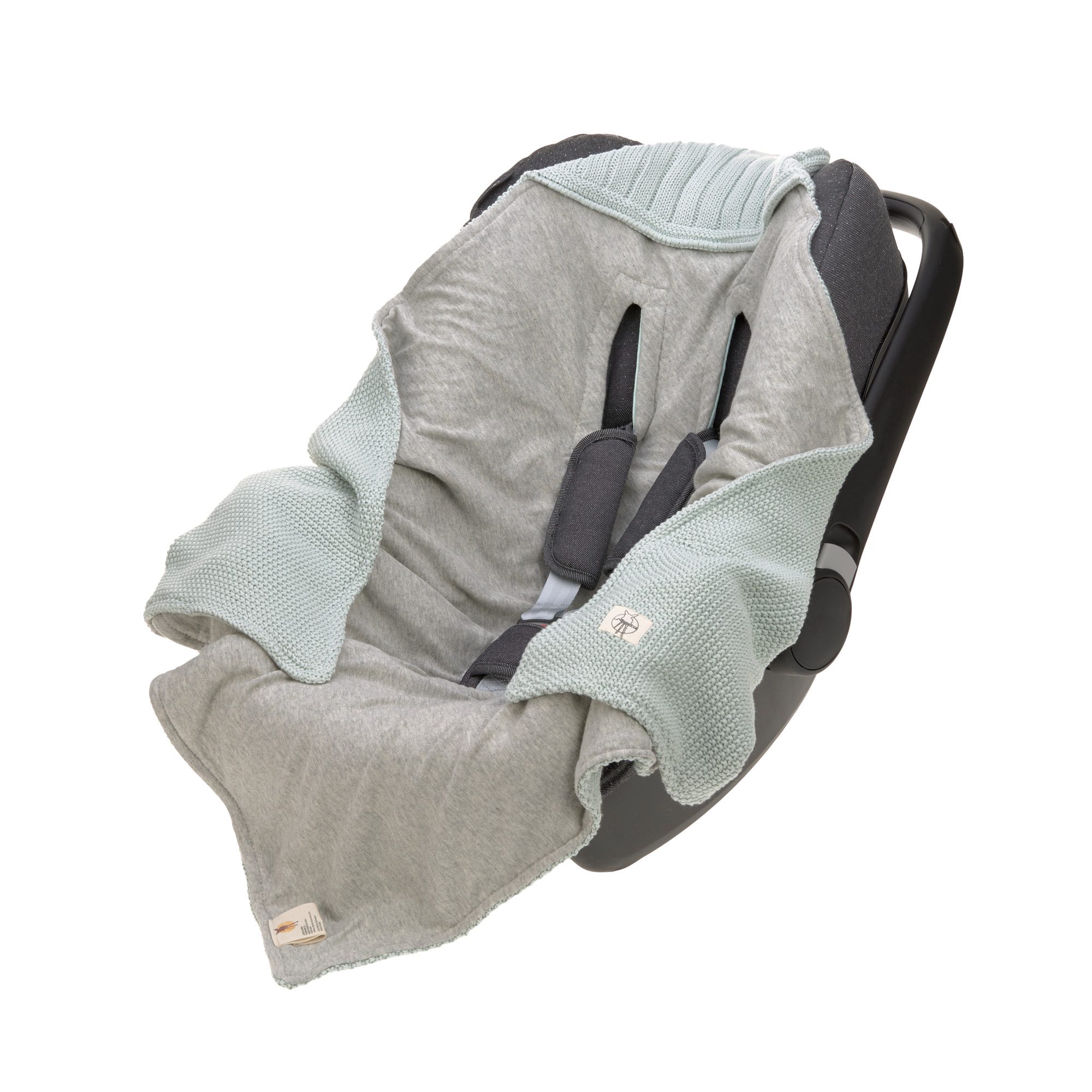 Lässig Knitted Blanket GOTS for Baby Seat Light Mint - 3