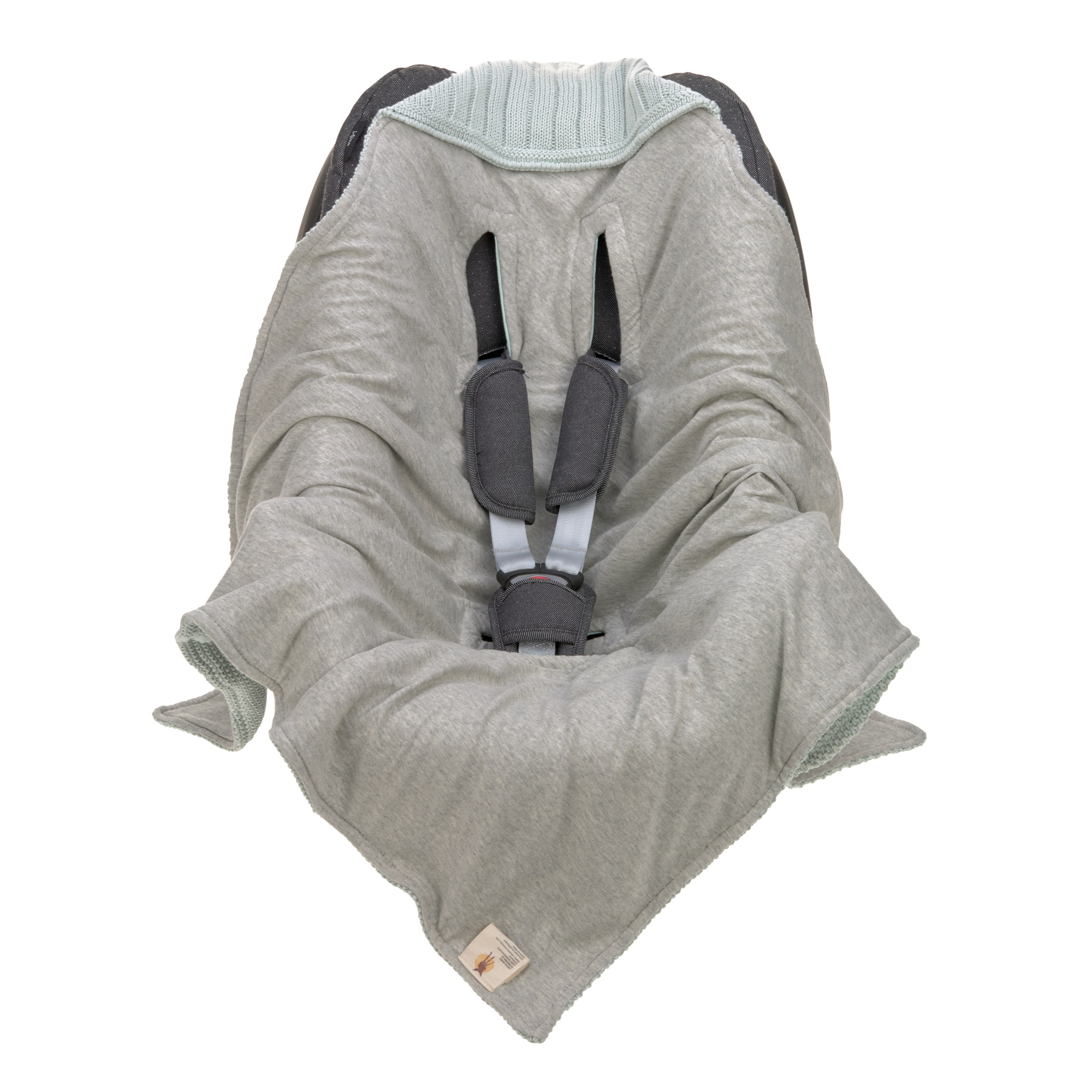 Lässig Knitted Blanket GOTS for Baby Seat Light Mint - 15