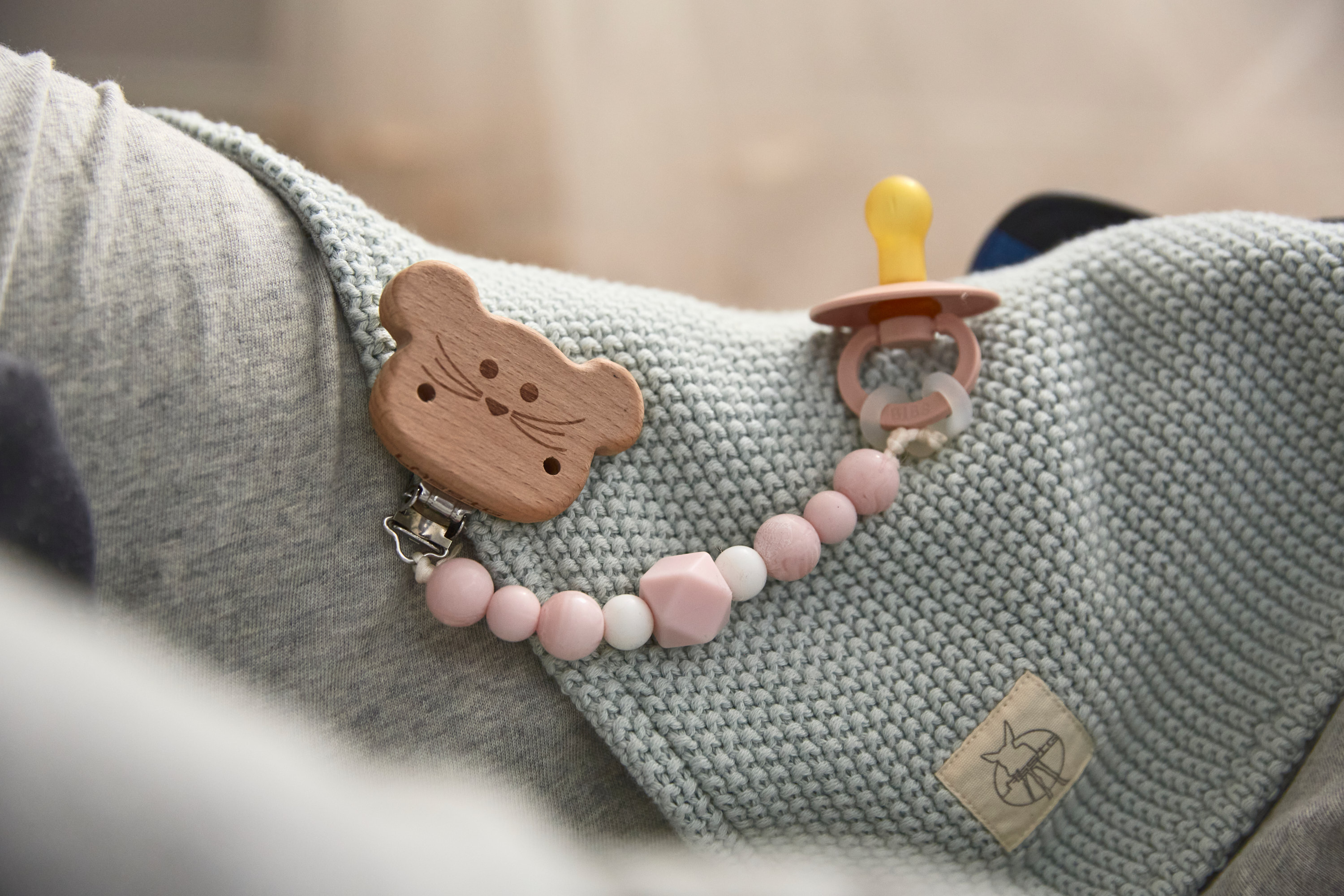 Lässig Knitted Blanket GOTS for Baby Seat Light Mint - 20