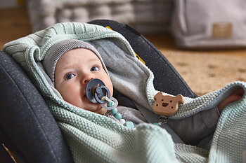 Lässig Knitted Blanket GOTS for Baby Seat Light Mint