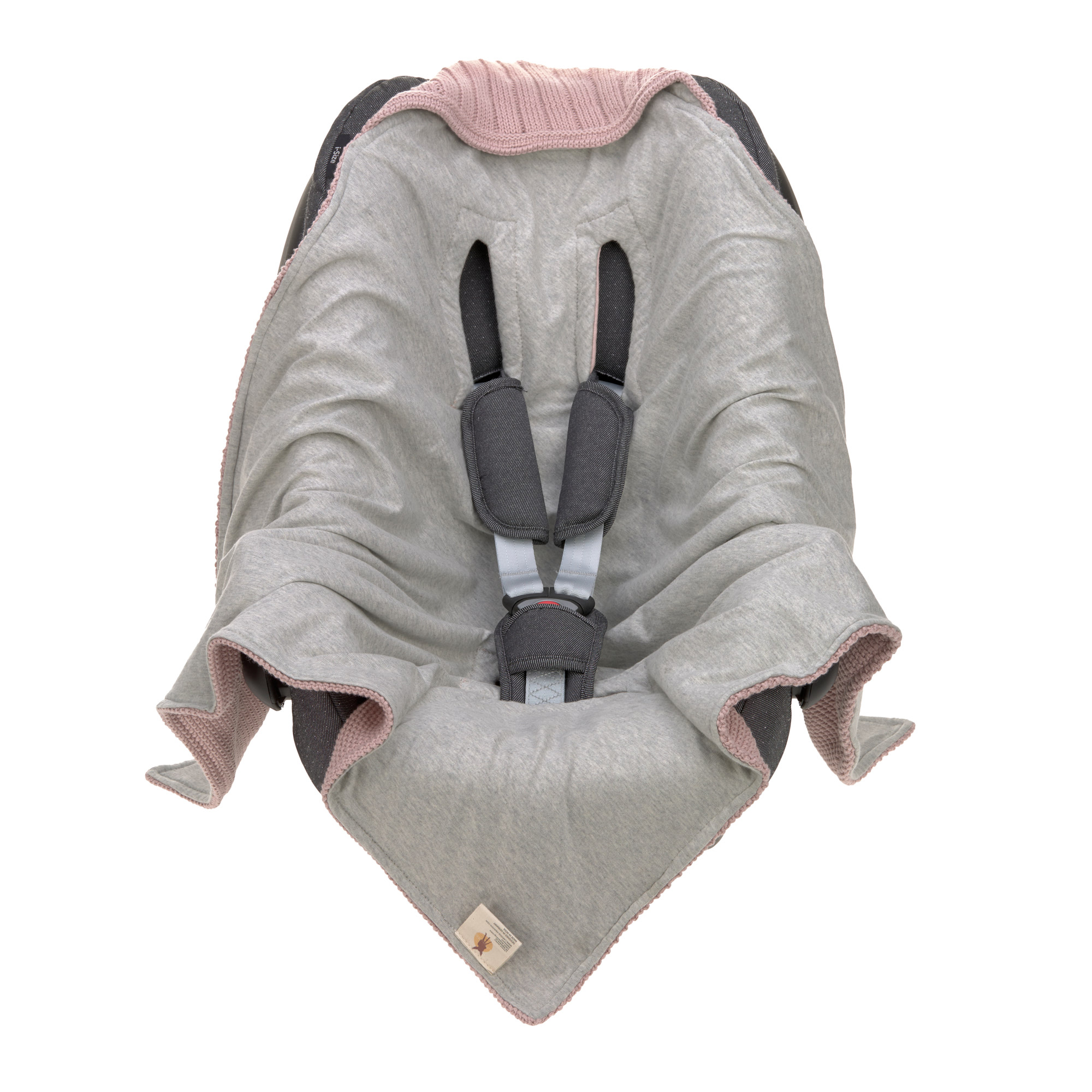Lässig Knitted Blanket GOTS for Baby Seat Dusky Pink - 5