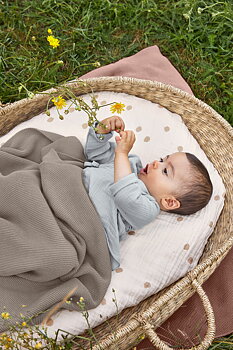 Lässig Knitted Blanket GOTS Frizzy Stone