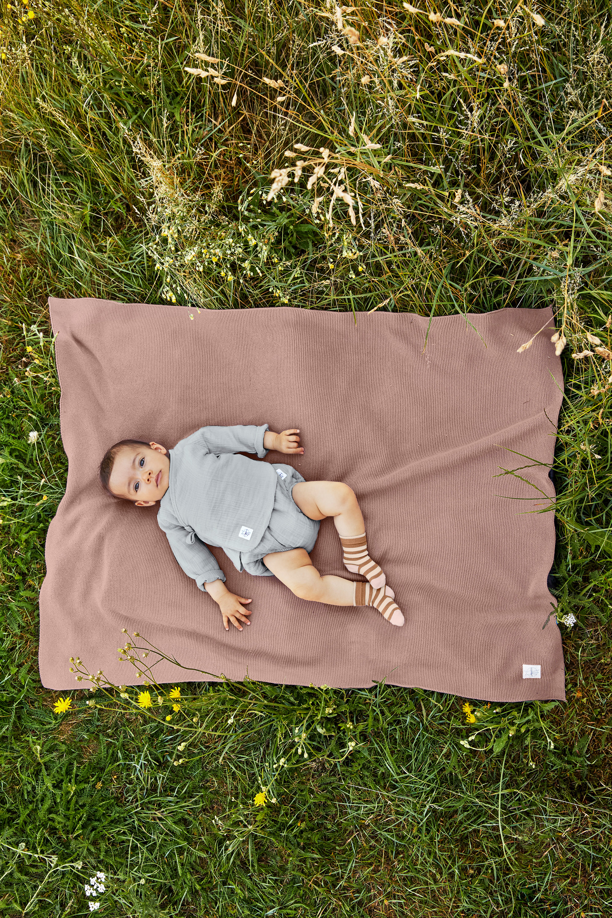 Lässig Knitted Blanket GOTS Frizzy Rose - 9