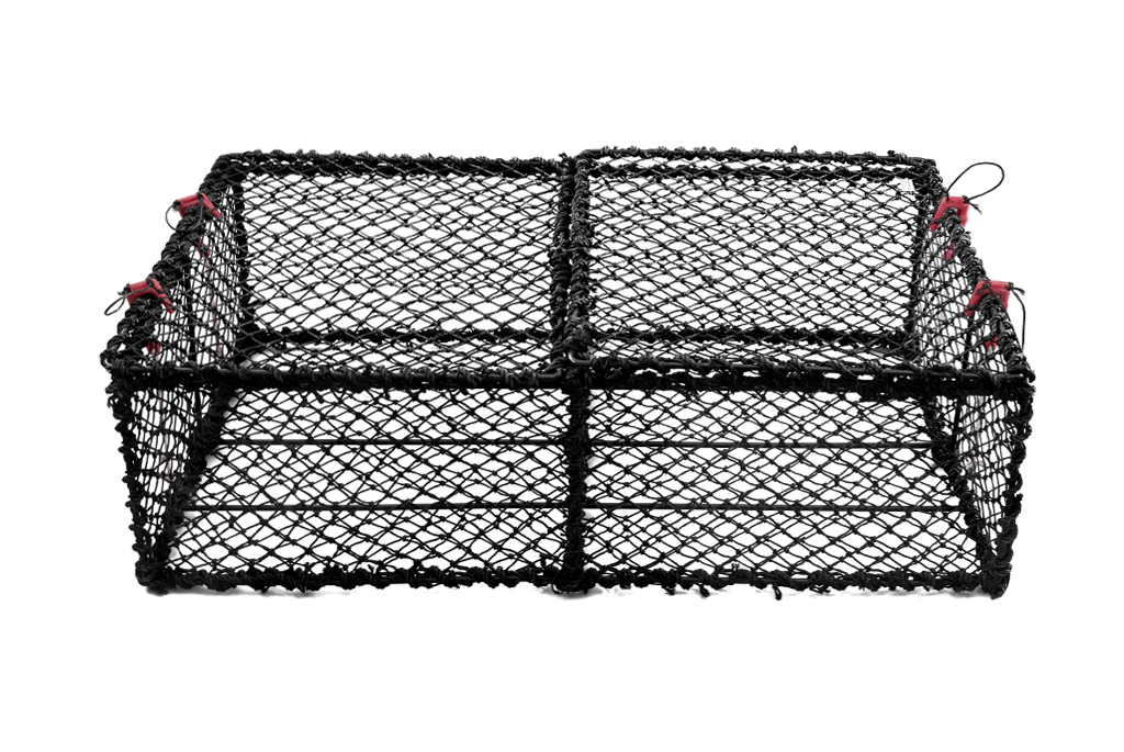 Fishteck XL Crab Net Mesh Basket w/ Small Wire Base - Black 70cm 1EA