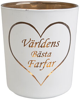 Ljuslykta - Världens bästa farfar, vit