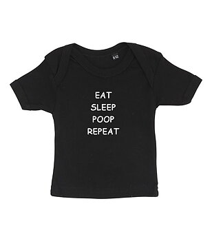 Baby T-shirt - Eat Sleep Poop Repeat, 0-6 mån