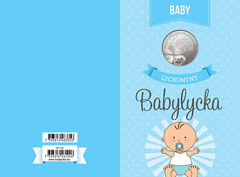 Kort med lyckomynt - Babylycka, Blå
