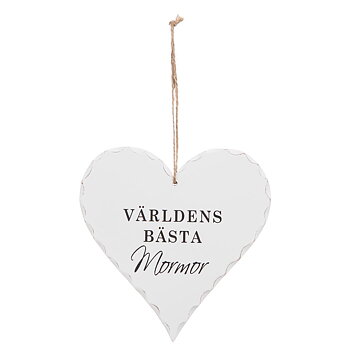 Hängande hjärta i trä - Världens bästa mormor