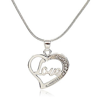 Halsband, Hjärta - Love, silver