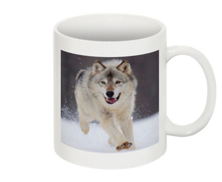 Mugg - Varg, Glad varg som springer i snön