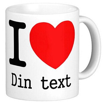 Mugg - I Love med eget namn/egen text
