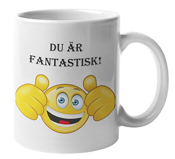 Mugg - Emoji, Du är fantastisk