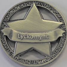 Kort med lyckomynt - 45 år - 2