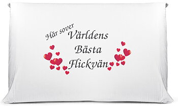 Örngott - Här sover världens bästa flickvän 50x60 cm
