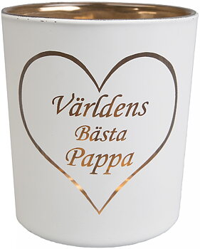 Ljuslykta - Världens bästa pappa, vit