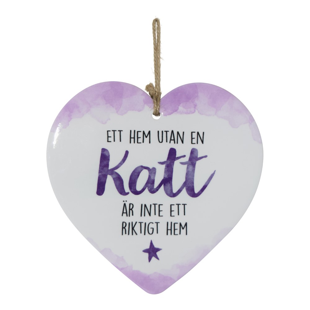 Skylt, Enjoy heart - Katt