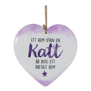Skylt, Enjoy heart - Katt
