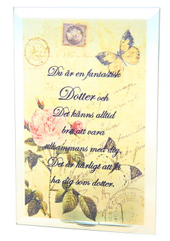 Värmeljushållare med text - Dotter