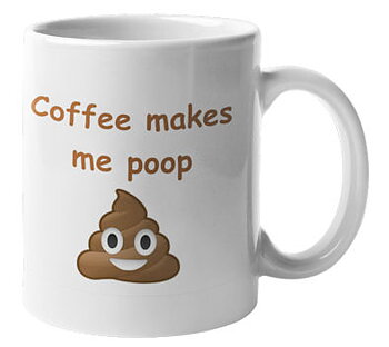 Mugg - Emoji, Coffee makes me poop