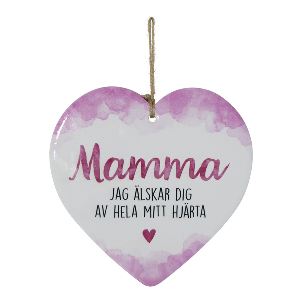 Skylt, Enjoy heart - Mamma