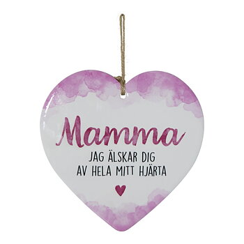 Skylt, Enjoy heart - Mamma
