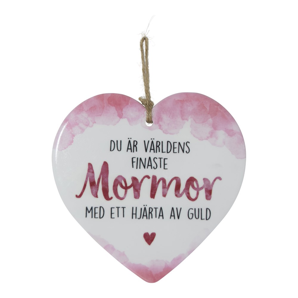 Skylt, Enjoy heart - Mormor