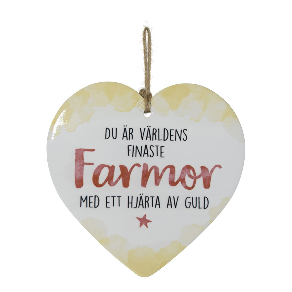 Skylt, Enjoy heart - Farmor