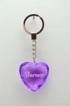 Nyckelring, Diamond heart - Farmor