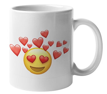 Mugg - Emoji, Hjärtan