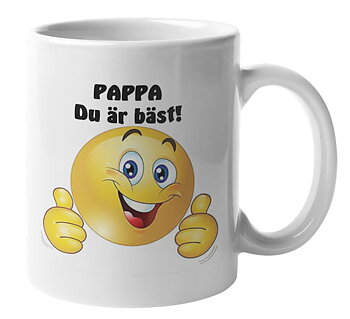 Mugg - Emoji, Pappa du är bäst!