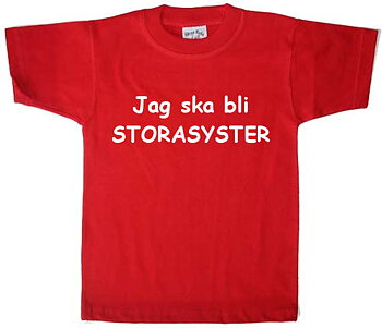T-shirt - Jag ska bli storasyster, Röd