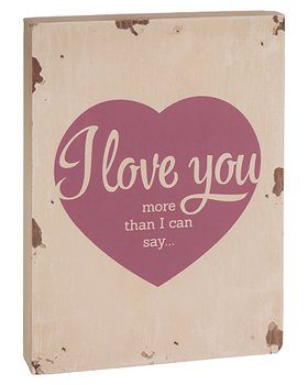 Skylt i trä, Wooden deco, I love you