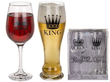 Öl och vinglas - King & Queen