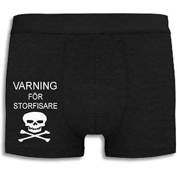 Boxershorts med dödskalle - Varning för storfisare