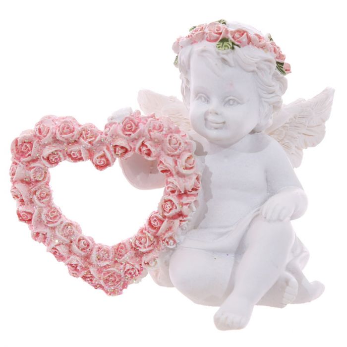 2 st änglar med rosa hjärtan - 5